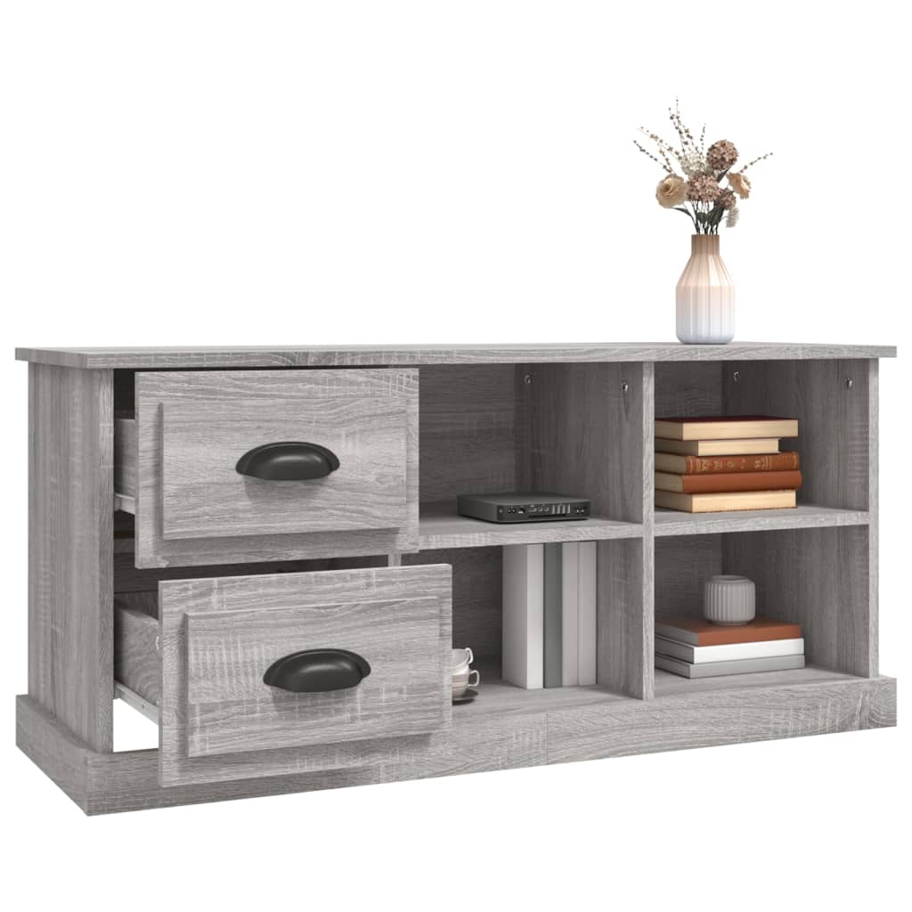 Modern Wooden TV Tele Stand Unit Cabinet With 2 Drawers & 4 Storage Compartments