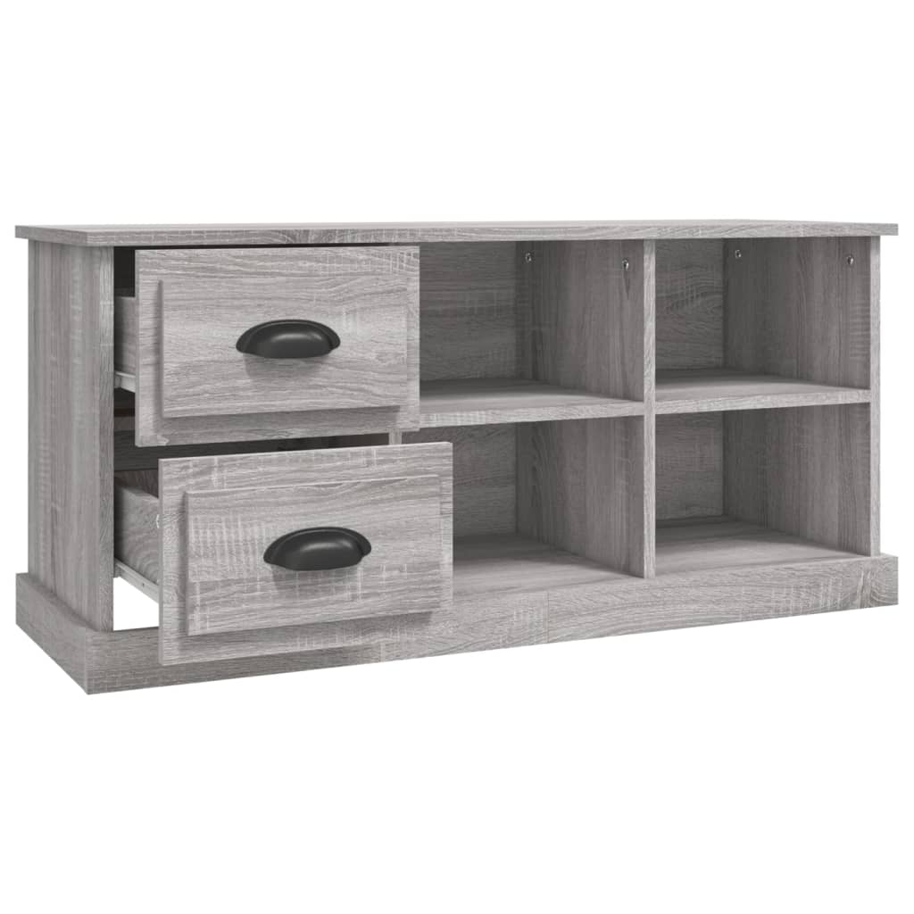 Modern Wooden TV Tele Stand Unit Cabinet With 2 Drawers & 4 Storage Compartments