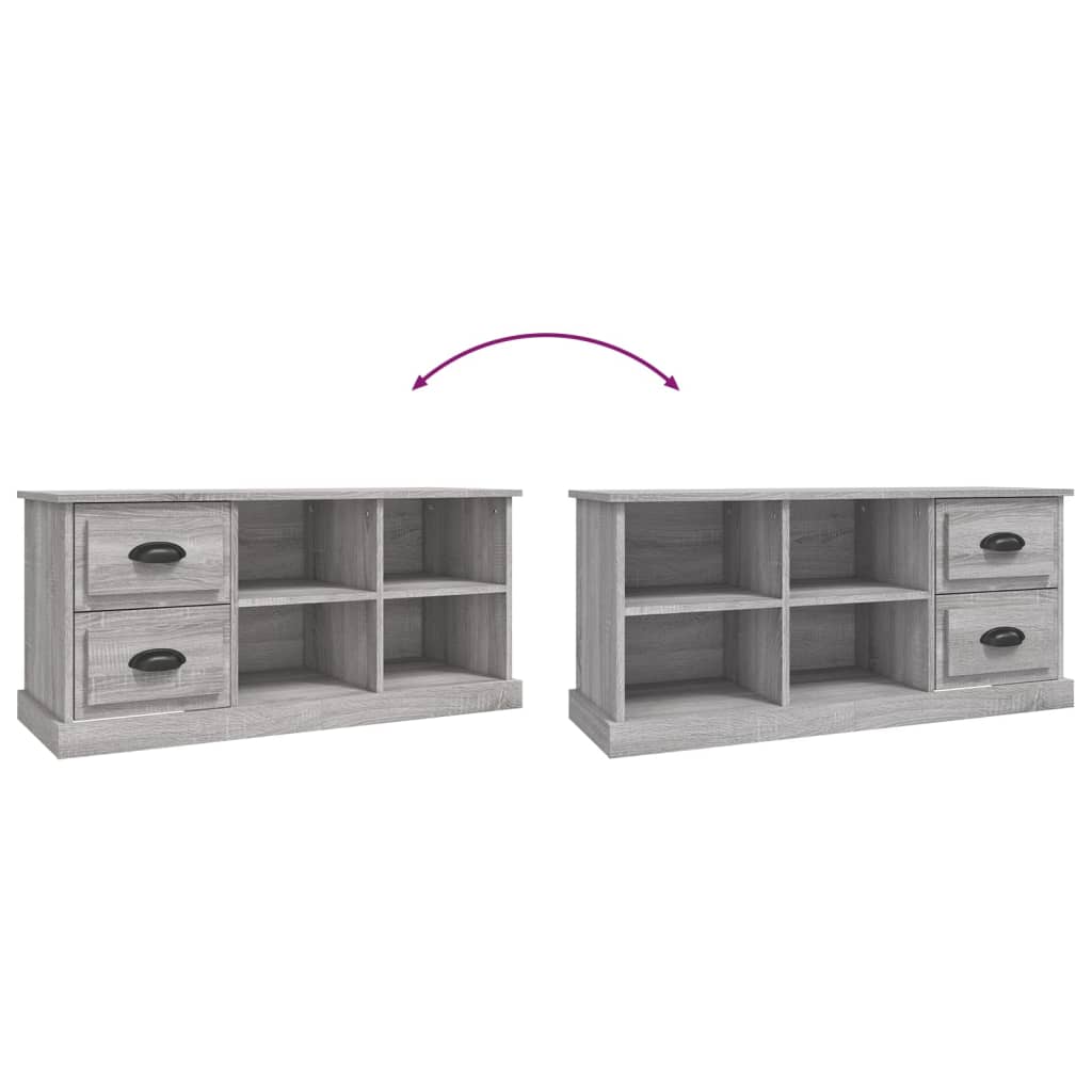 Modern Wooden TV Tele Stand Unit Cabinet With 2 Drawers & 4 Storage Compartments
