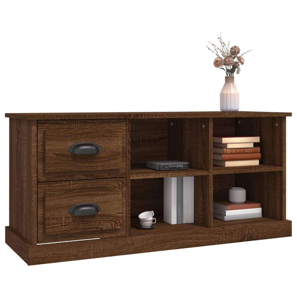 Modern Wooden TV Tele Stand Unit Cabinet With 2 Drawers & 4 Storage Compartments