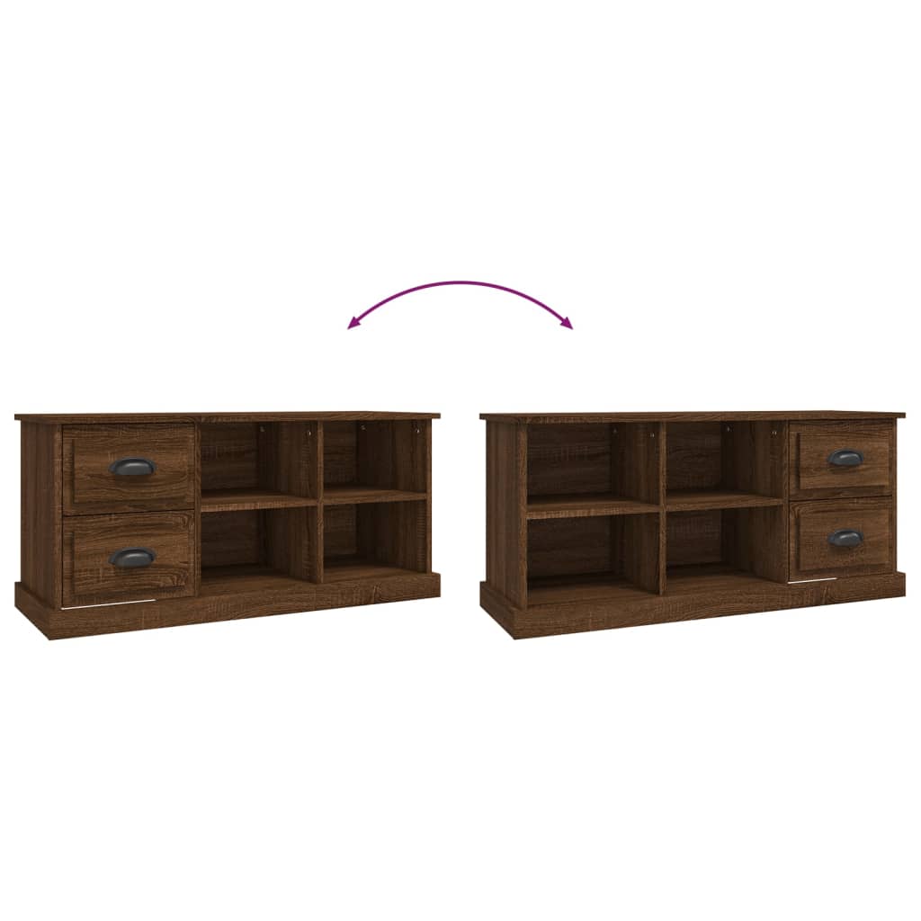 Modern Wooden TV Tele Stand Unit Cabinet With 2 Drawers & 4 Storage Compartments