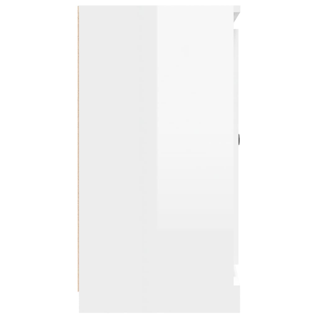 Sideboard High Gloss White 70x35.5x67.5 cm Engineered Wood