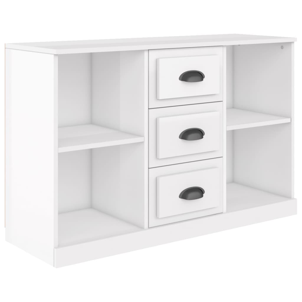 Sideboard High Gloss White 104.5x35.5x67.5 cm Engineered Wood
