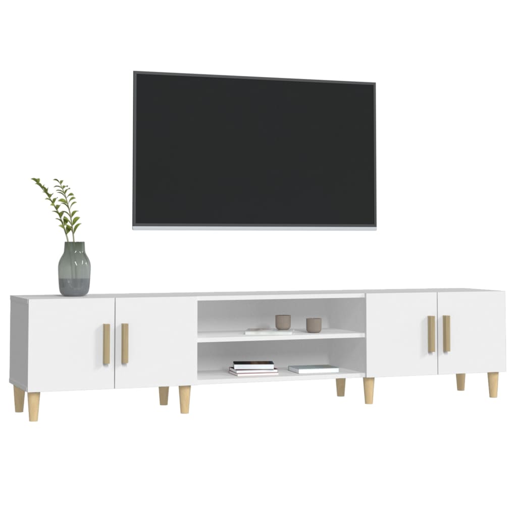 Modern Wooden 70 Inch TV Tele Stand Unit Cabinet With 4 Doors & Open Storage
