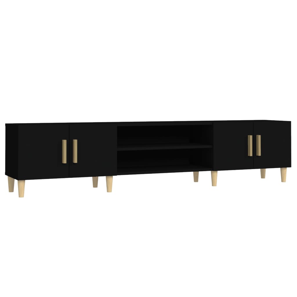 Modern Wooden 70 Inch TV Tele Stand Unit Cabinet With 4 Doors & Open Storage