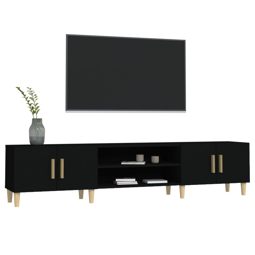 Modern Wooden 70 Inch TV Tele Stand Unit Cabinet With 4 Doors & Open Storage