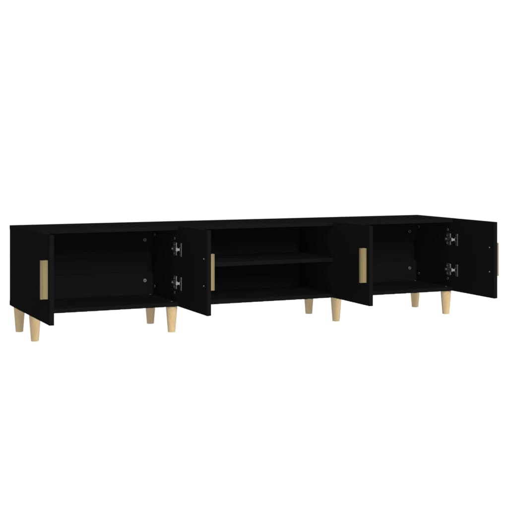 Modern Wooden 70 Inch TV Tele Stand Unit Cabinet With 4 Doors & Open Storage