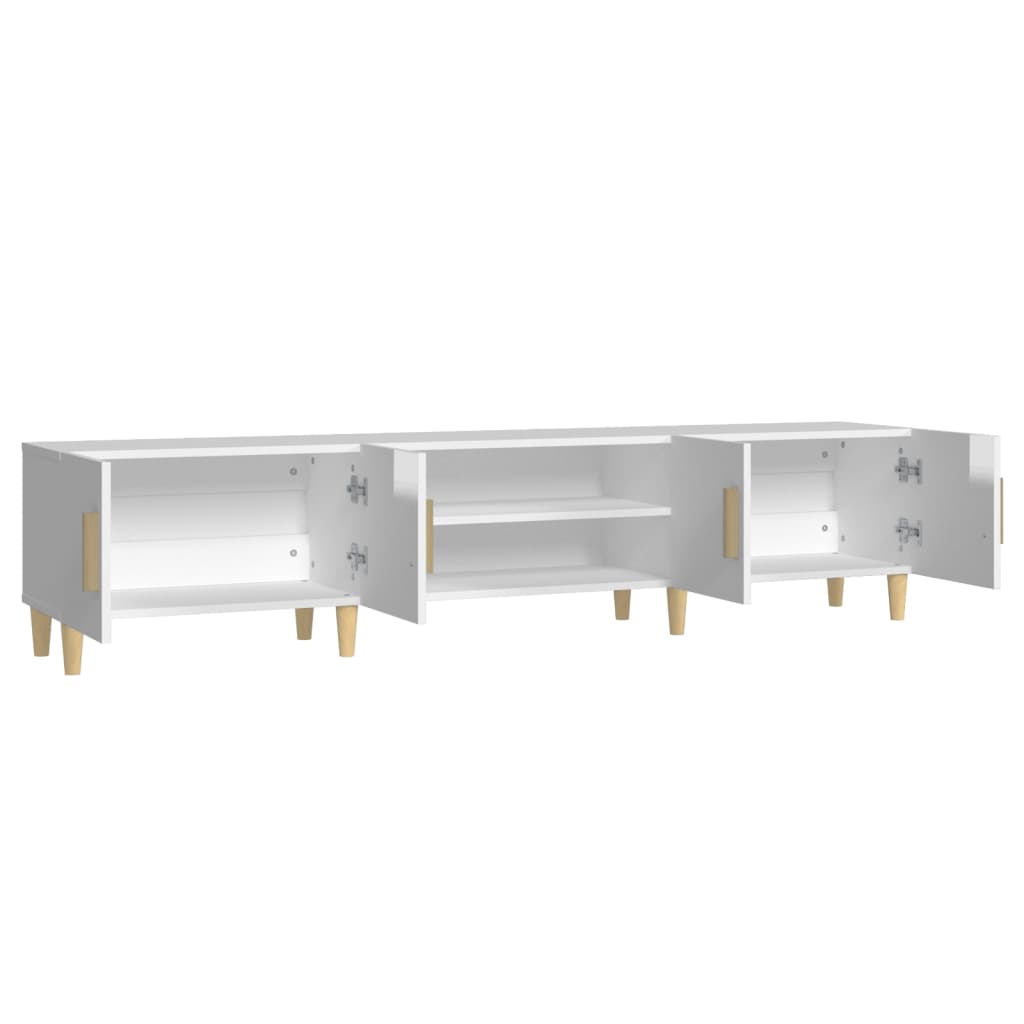Modern Wooden 70 Inch TV Tele Stand Unit Cabinet With 4 Doors & Open Storage