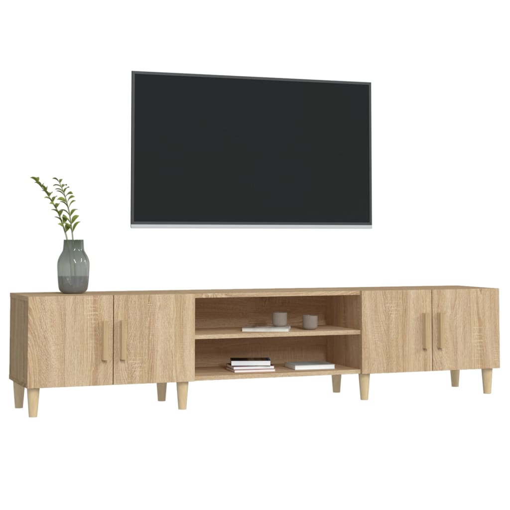 Modern Wooden 70 Inch TV Tele Stand Unit Cabinet With 4 Doors & Open Storage