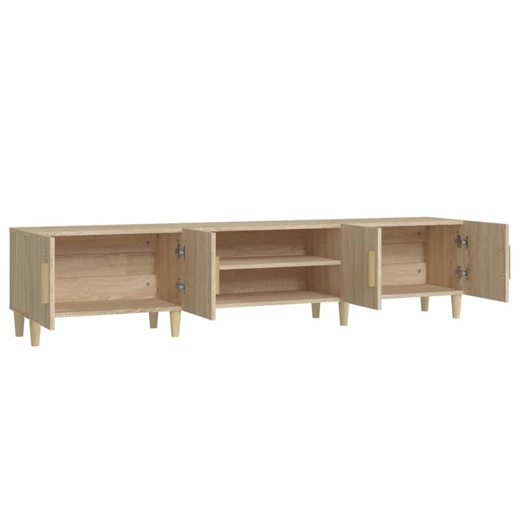 Modern Wooden 70 Inch TV Tele Stand Unit Cabinet With 4 Doors & Open Storage