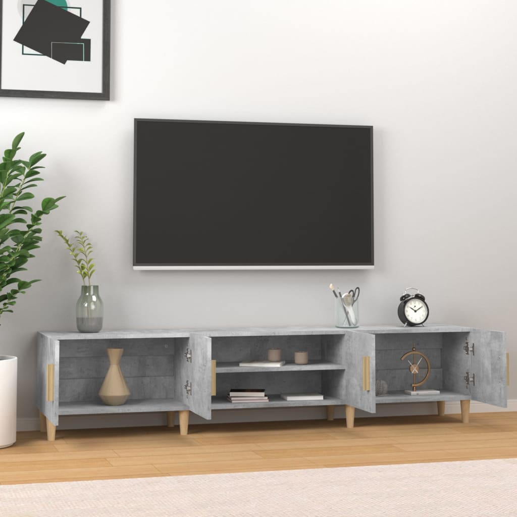 Modern Wooden 70 Inch TV Tele Stand Unit Cabinet With 4 Doors & Open Storage