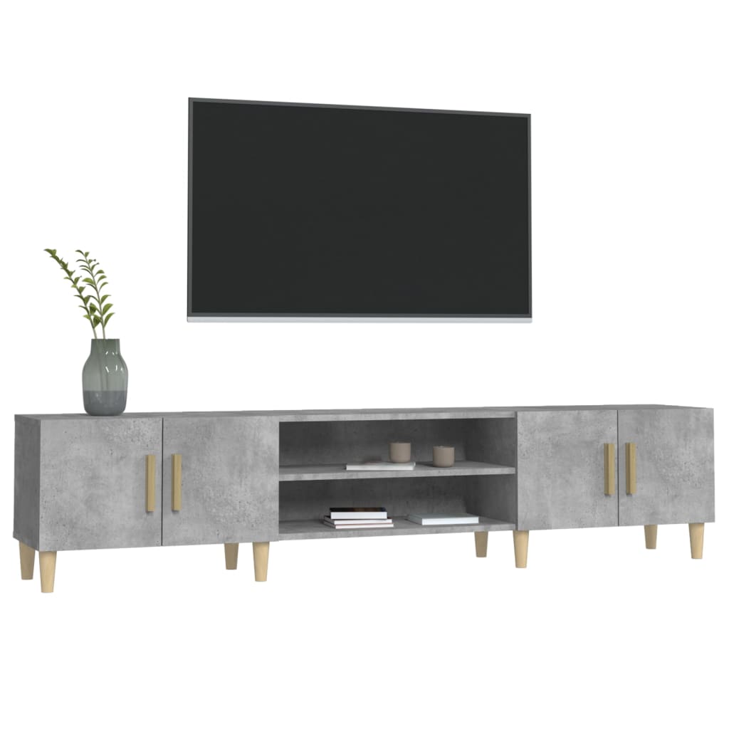 Modern Wooden 70 Inch TV Tele Stand Unit Cabinet With 4 Doors & Open Storage