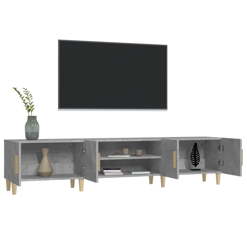 Modern Wooden 70 Inch TV Tele Stand Unit Cabinet With 4 Doors & Open Storage