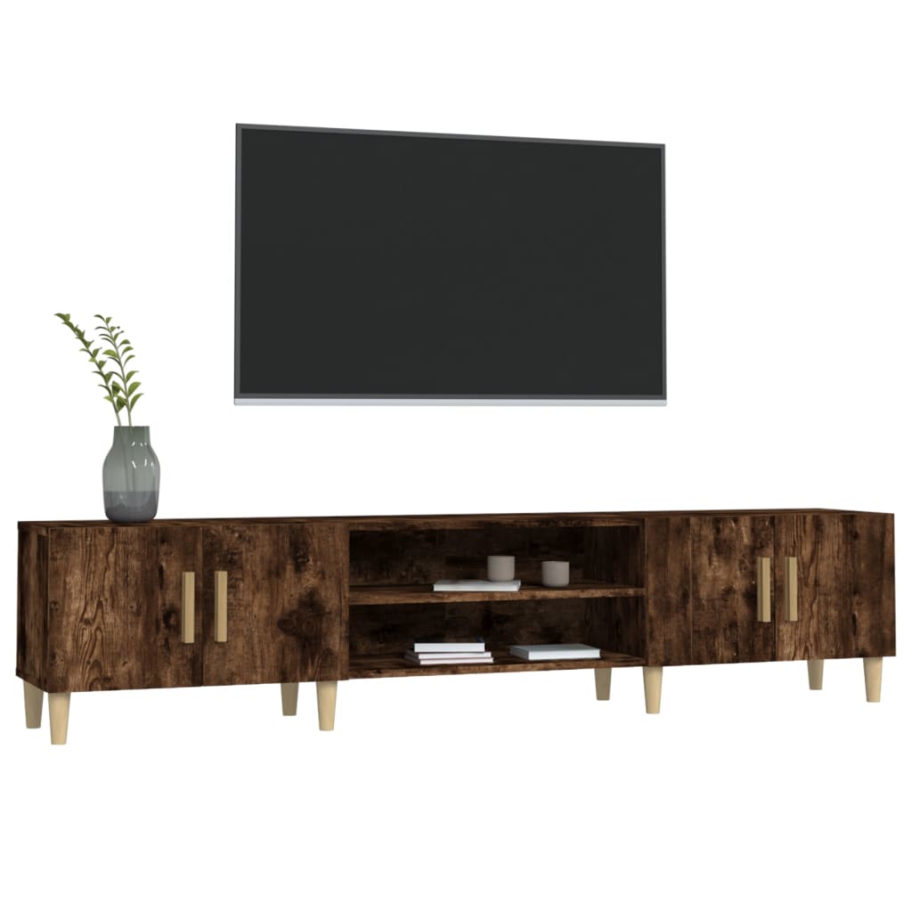 Modern Wooden 70 Inch TV Tele Stand Unit Cabinet With 4 Doors & Open Storage