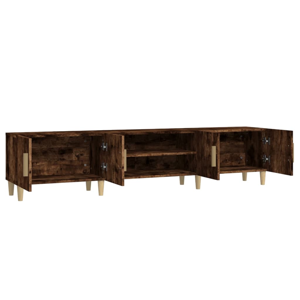 Modern Wooden 70 Inch TV Tele Stand Unit Cabinet With 4 Doors & Open Storage