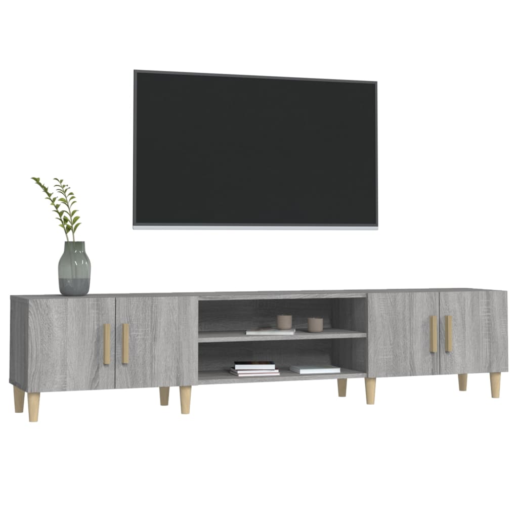 Modern Wooden 70 Inch TV Tele Stand Unit Cabinet With 4 Doors & Open Storage