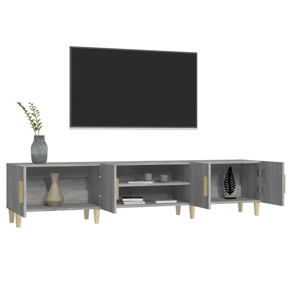 Modern Wooden 70 Inch TV Tele Stand Unit Cabinet With 4 Doors & Open Storage