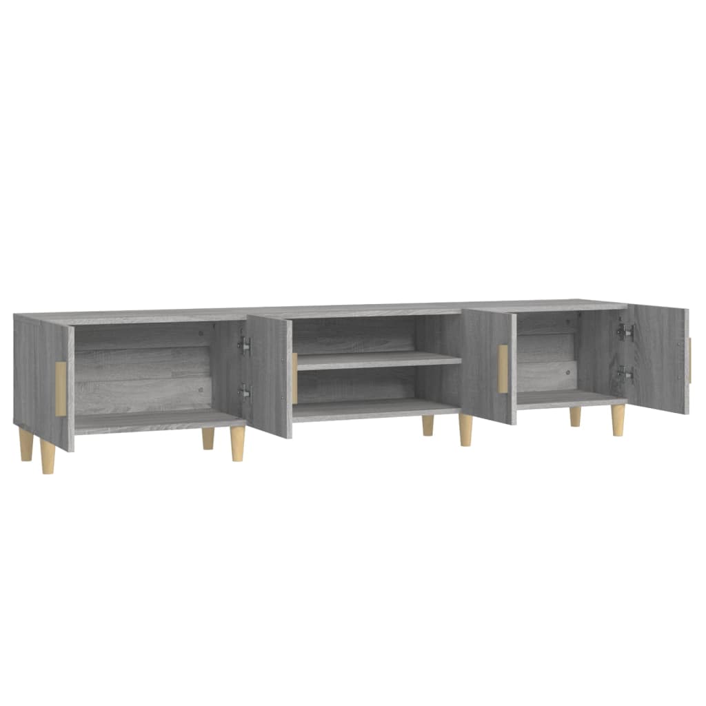 Modern Wooden 70 Inch TV Tele Stand Unit Cabinet With 4 Doors & Open Storage