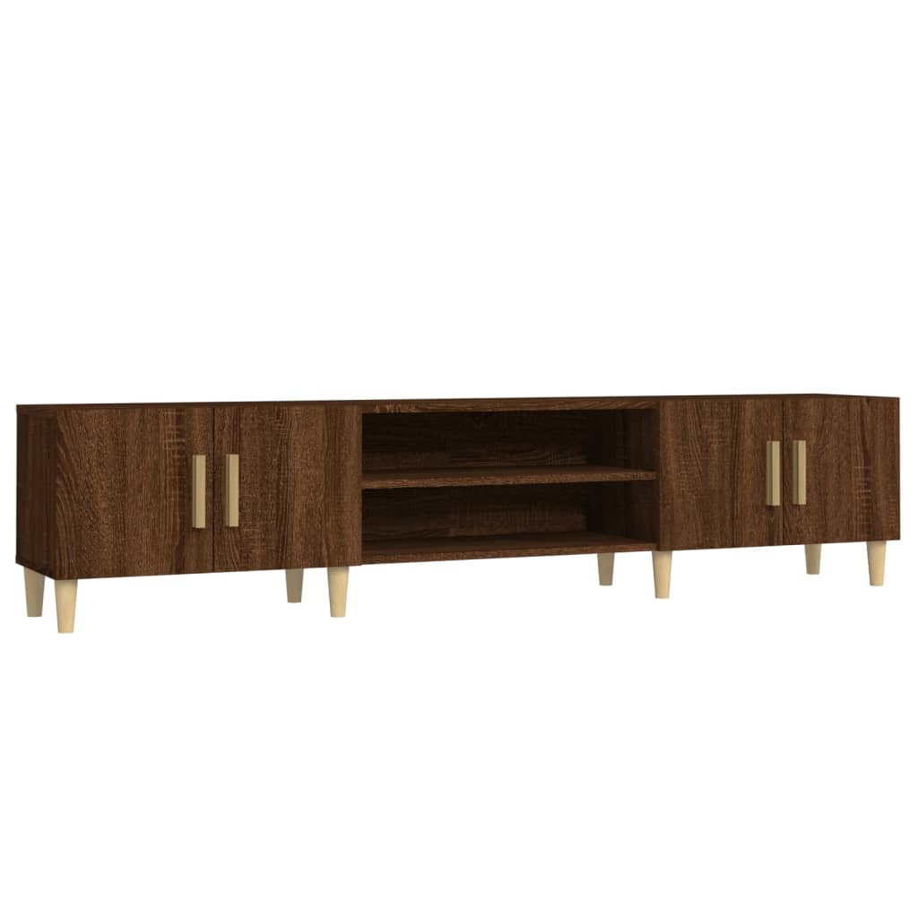 Modern Wooden 70 Inch TV Tele Stand Unit Cabinet With 4 Doors & Open Storage