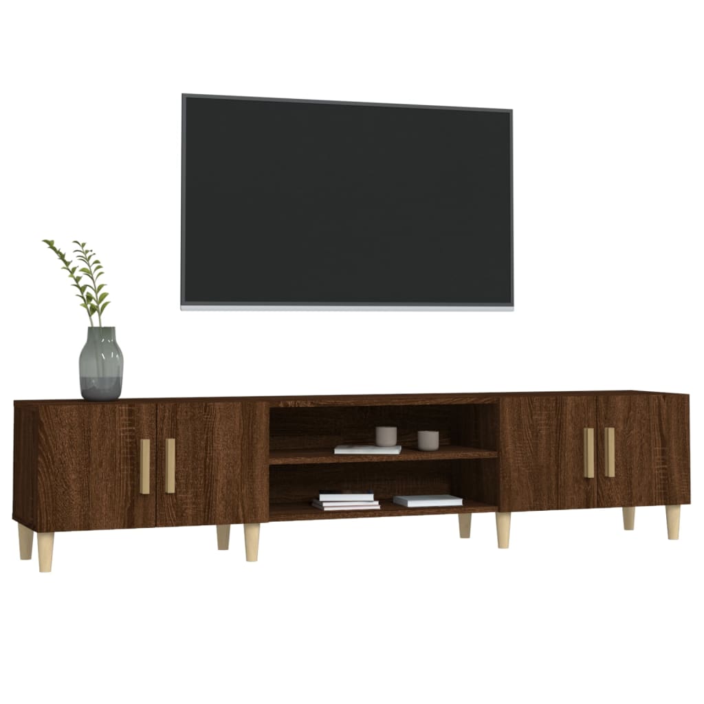 Modern Wooden 70 Inch TV Tele Stand Unit Cabinet With 4 Doors & Open Storage