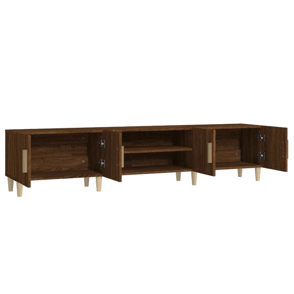 Modern Wooden 70 Inch TV Tele Stand Unit Cabinet With 4 Doors & Open Storage