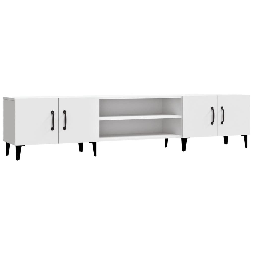 Modern Wooden Low Wide TV Tele Stand Media Unit Storage Cabinet With Doors