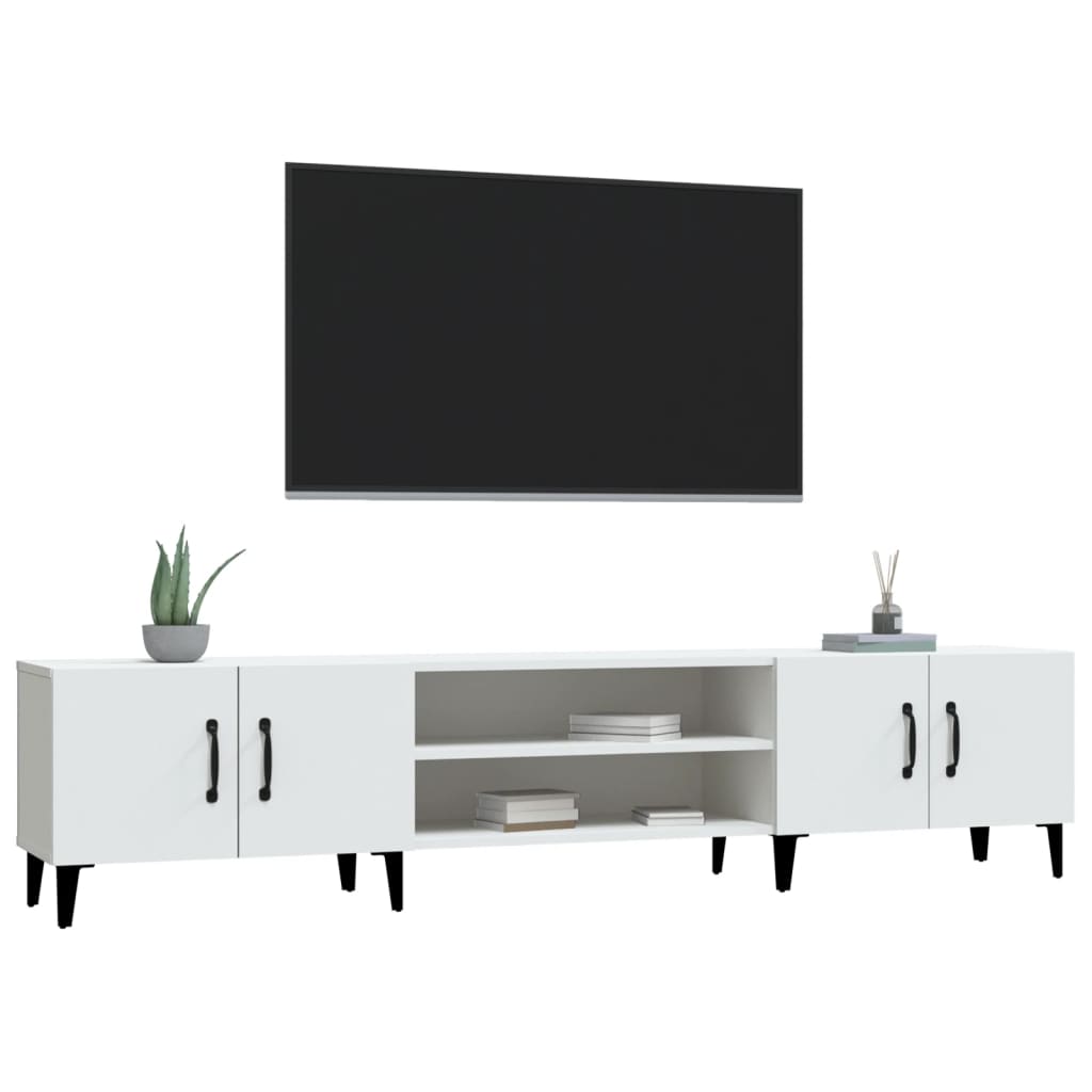 Modern Wooden Low Wide TV Tele Stand Media Unit Storage Cabinet With Doors