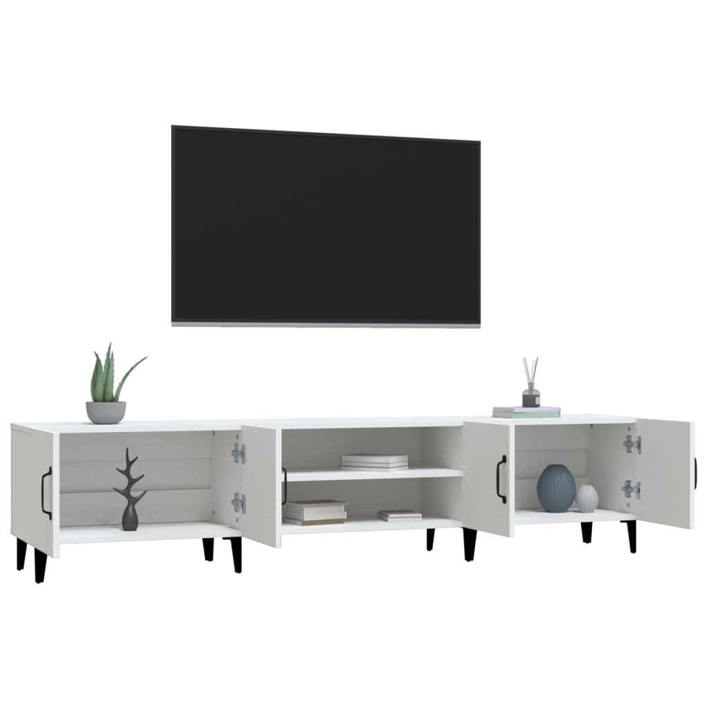 Modern Wooden Low Wide TV Tele Stand Media Unit Storage Cabinet With Doors