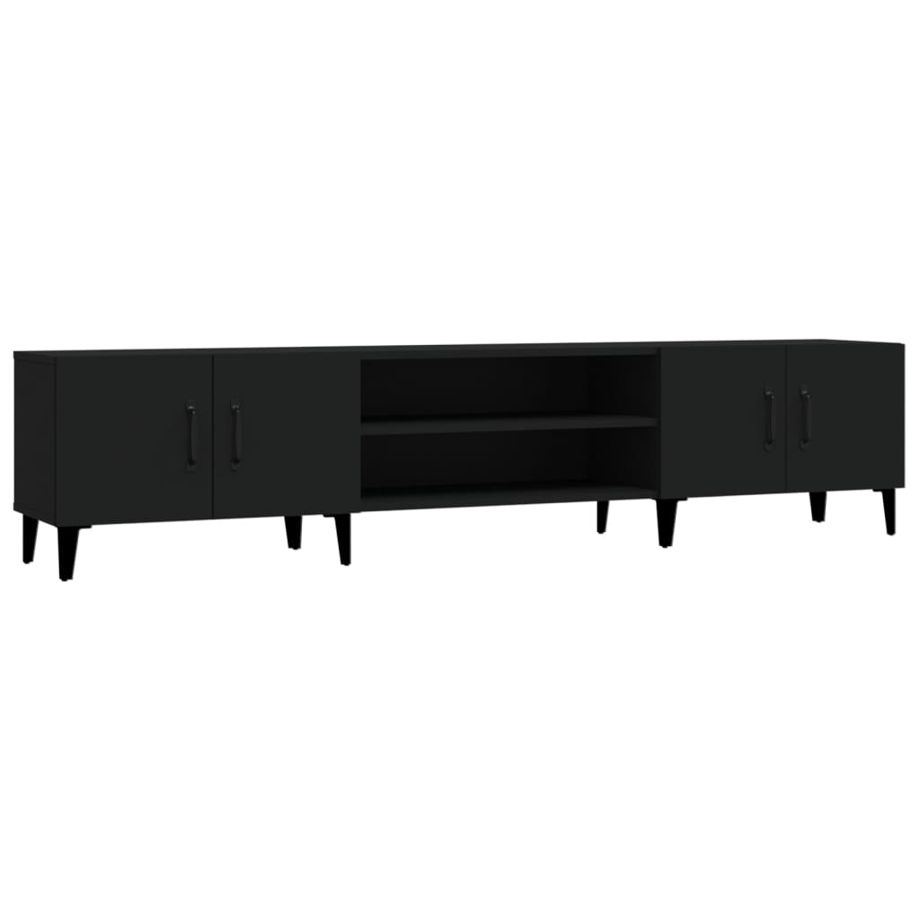 Modern Wooden Low Wide TV Tele Stand Media Unit Storage Cabinet With Doors