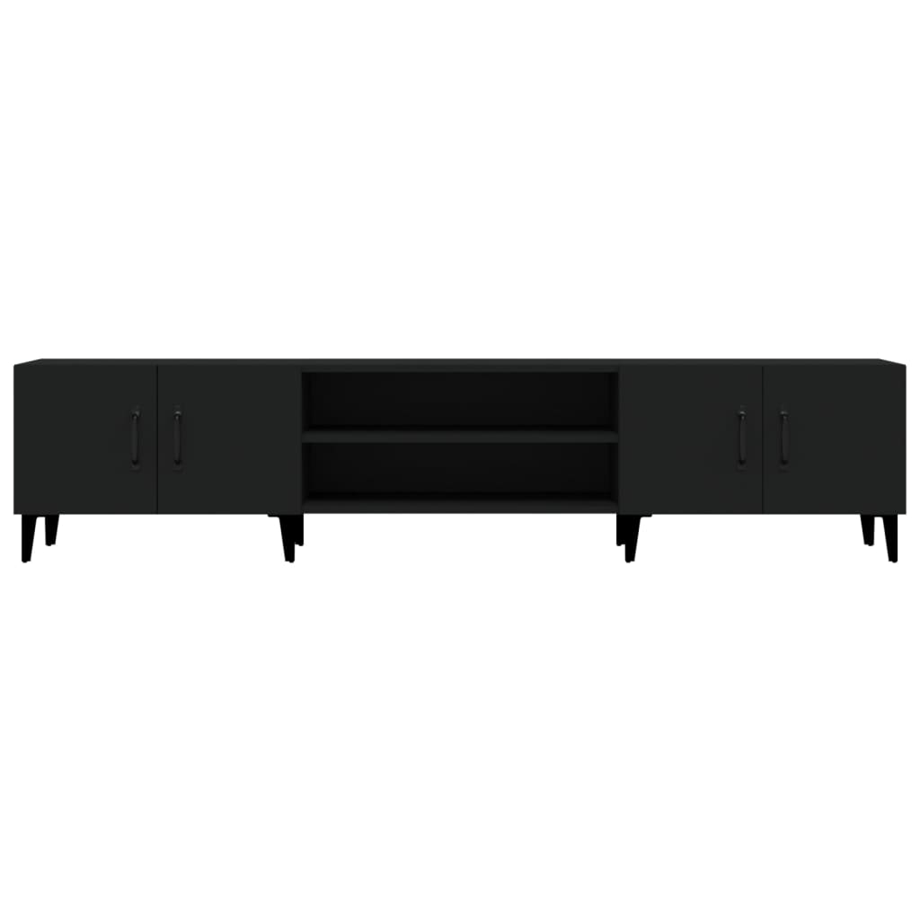 Modern Wooden Low Wide TV Tele Stand Media Unit Storage Cabinet With Doors