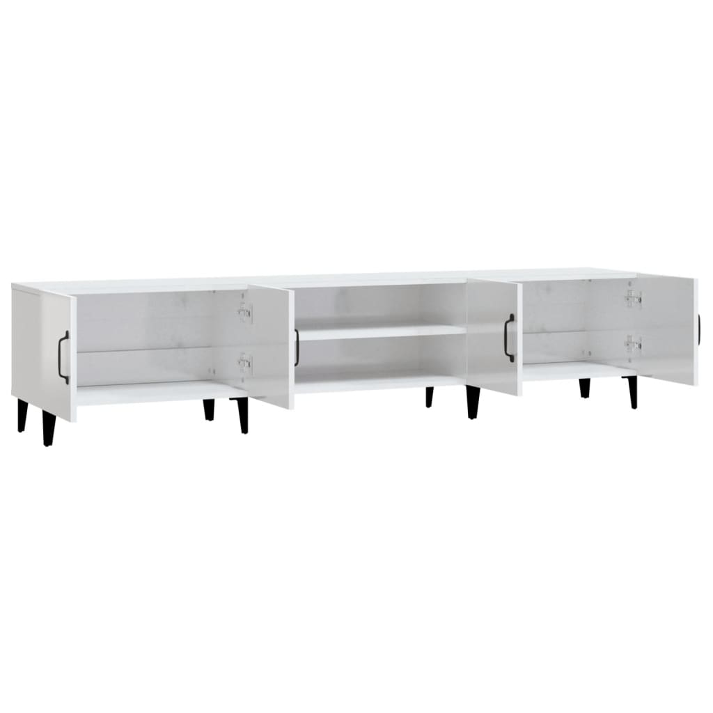 Modern Wooden Low Wide TV Tele Stand Media Unit Storage Cabinet With Doors