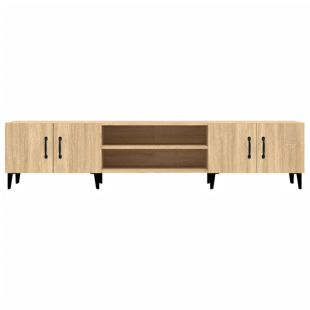 Modern Wooden Low Wide TV Tele Stand Media Unit Storage Cabinet With Doors