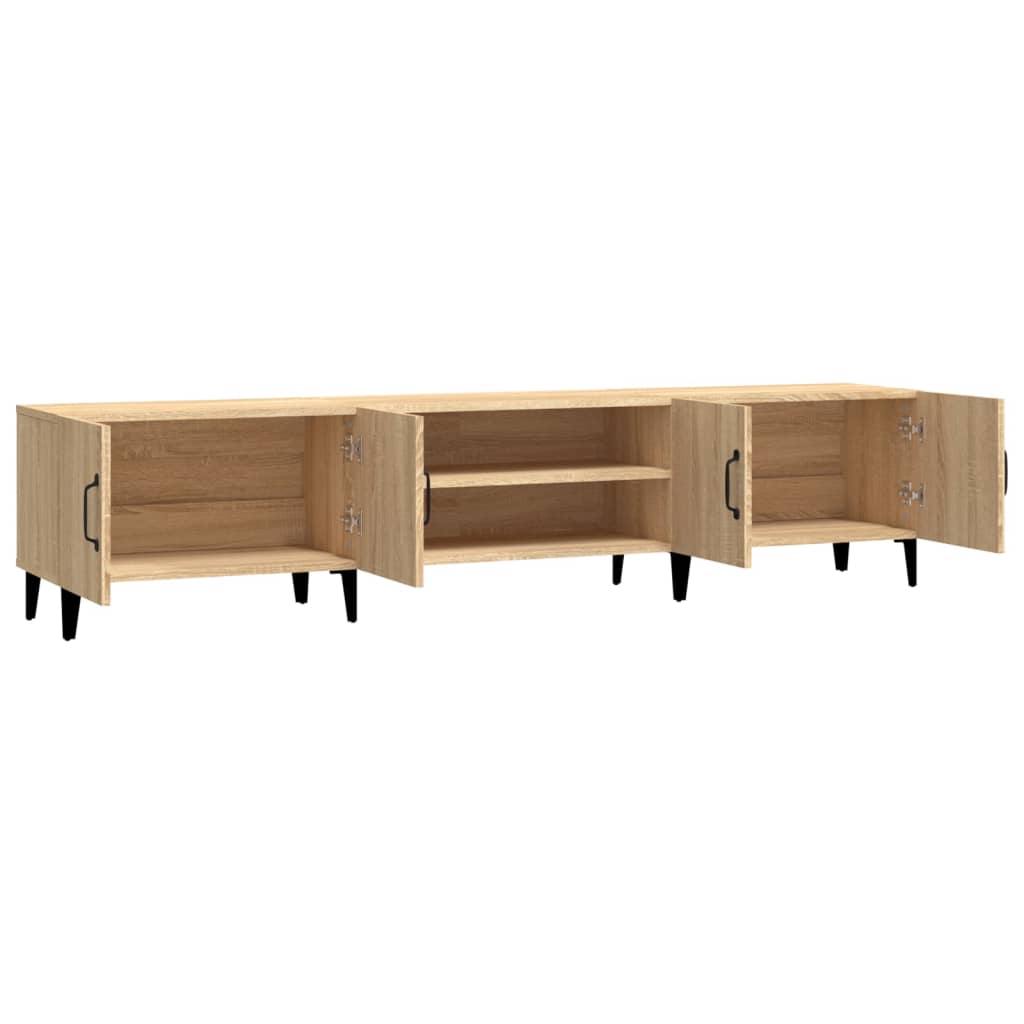 Modern Wooden Low Wide TV Tele Stand Media Unit Storage Cabinet With Doors