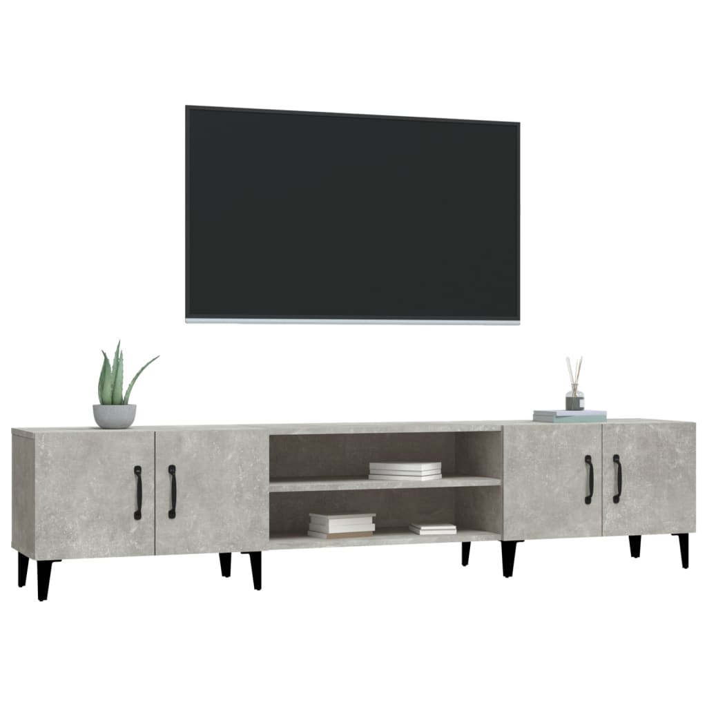 Modern Wooden Low Wide TV Tele Stand Media Unit Storage Cabinet With Doors