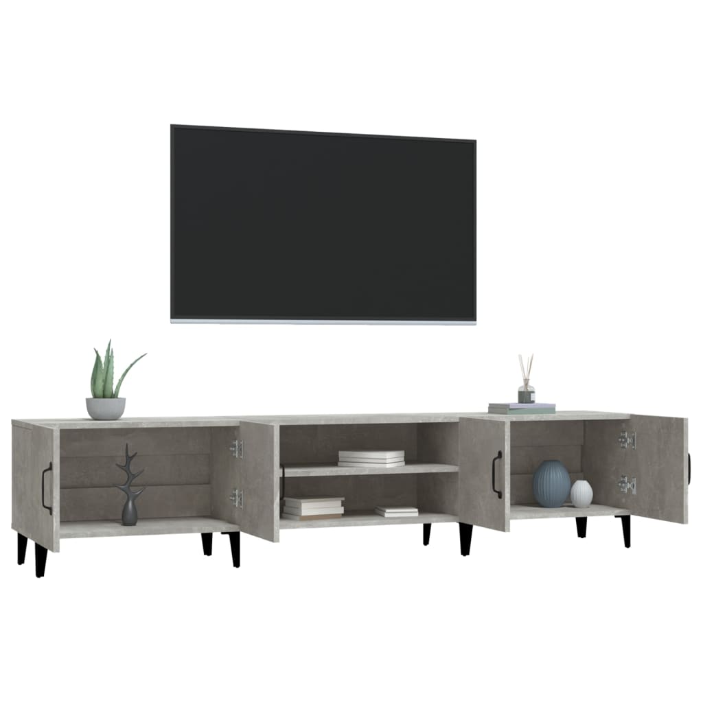 Modern Wooden Low Wide TV Tele Stand Media Unit Storage Cabinet With Doors