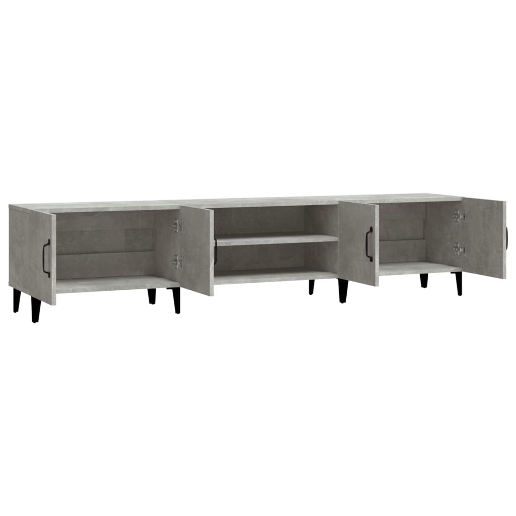 Modern Wooden Low Wide TV Tele Stand Media Unit Storage Cabinet With Doors