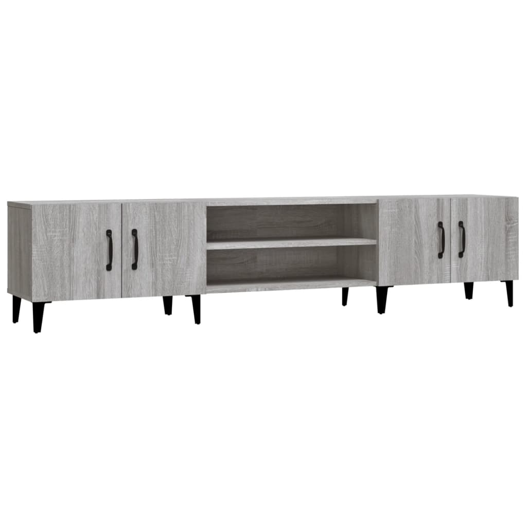 Modern Wooden Low Wide TV Tele Stand Media Unit Storage Cabinet With Doors