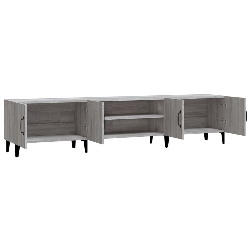 Modern Wooden Low Wide TV Tele Stand Media Unit Storage Cabinet With Doors