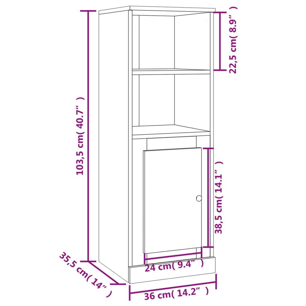 Highboard Sonoma Oak 36x35.5x103.5 cm Engineered Wood