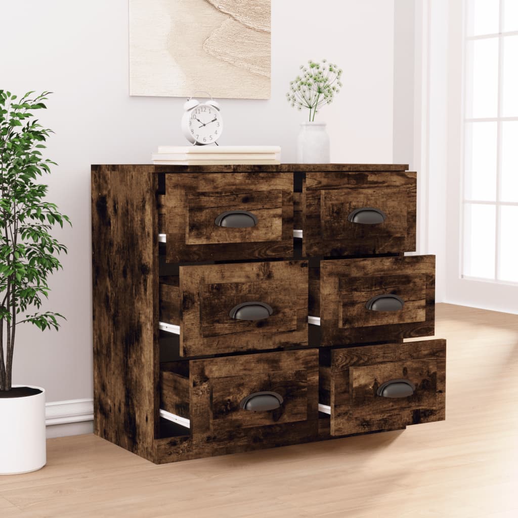 Sideboard Smoked Oak 70x35.5x67.5 cm Engineered Wood