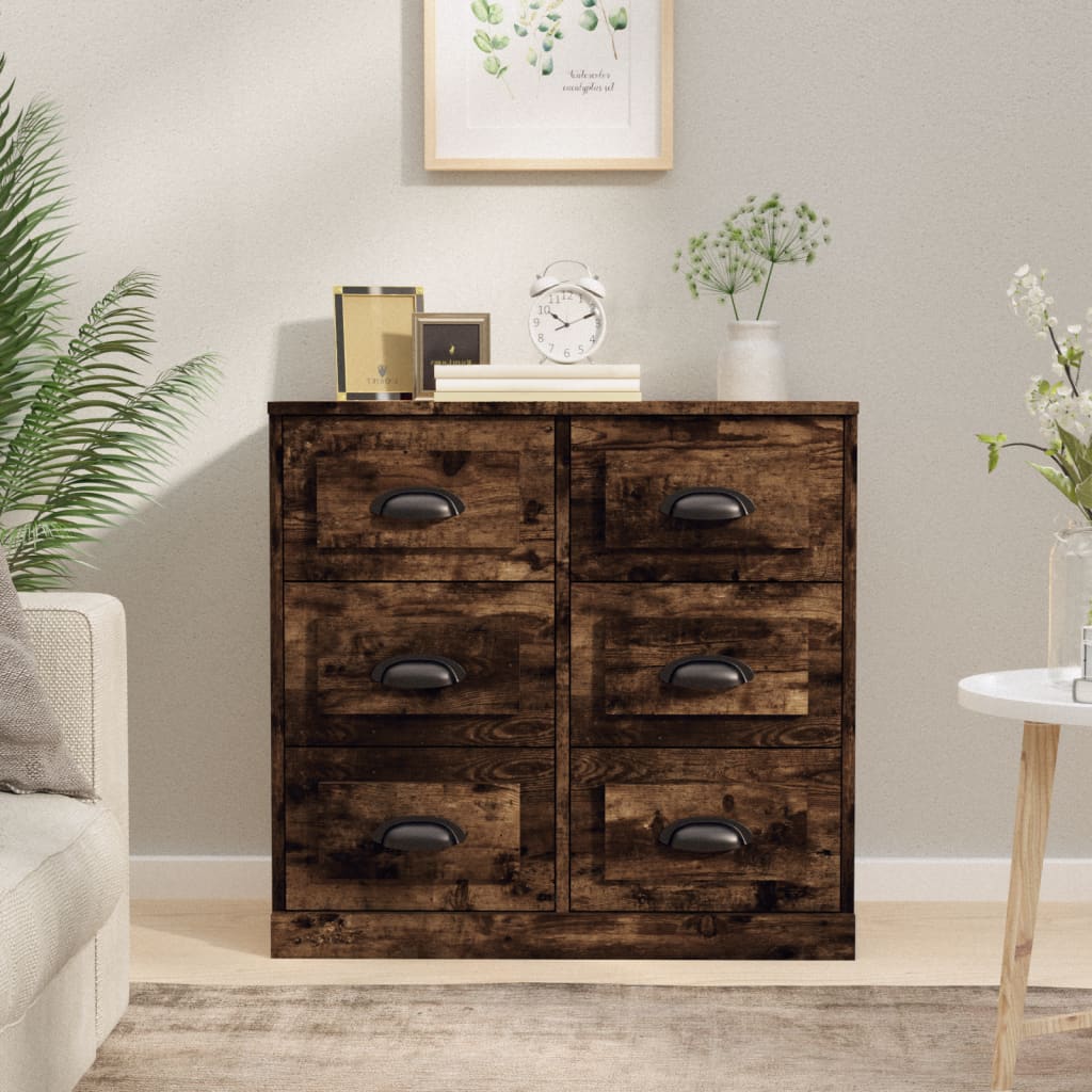 Sideboard Smoked Oak 70x35.5x67.5 cm Engineered Wood