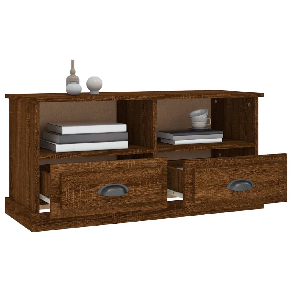 TV Cabinet Brown Oak 93x35.5x45 cm Engineered Wood