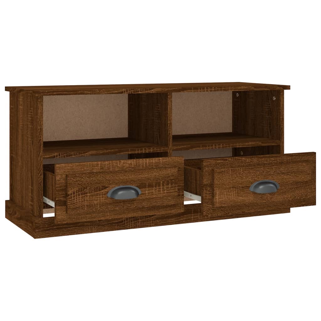 TV Cabinet Brown Oak 93x35.5x45 cm Engineered Wood