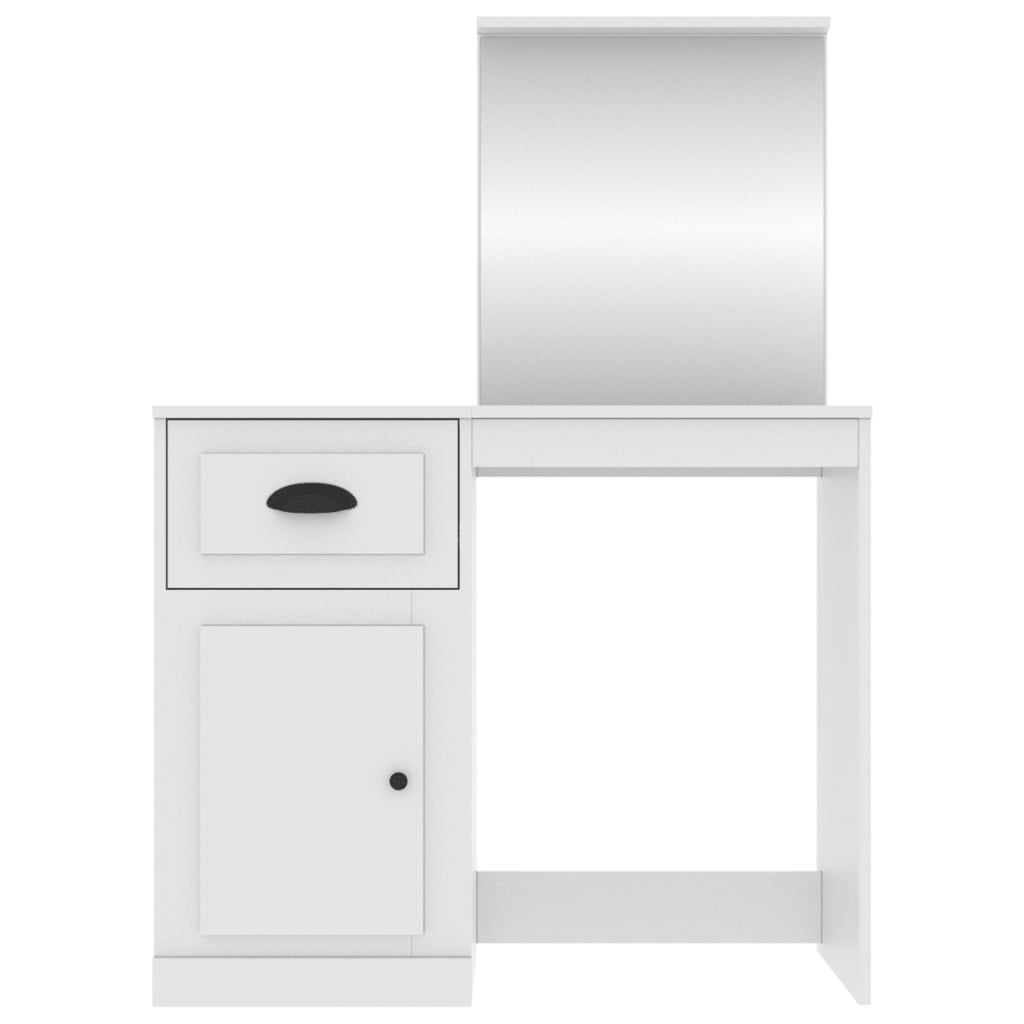 Modern Wooden Dressing Table Makeup Vanity Desk Table With Drawer Cupboard Mirror