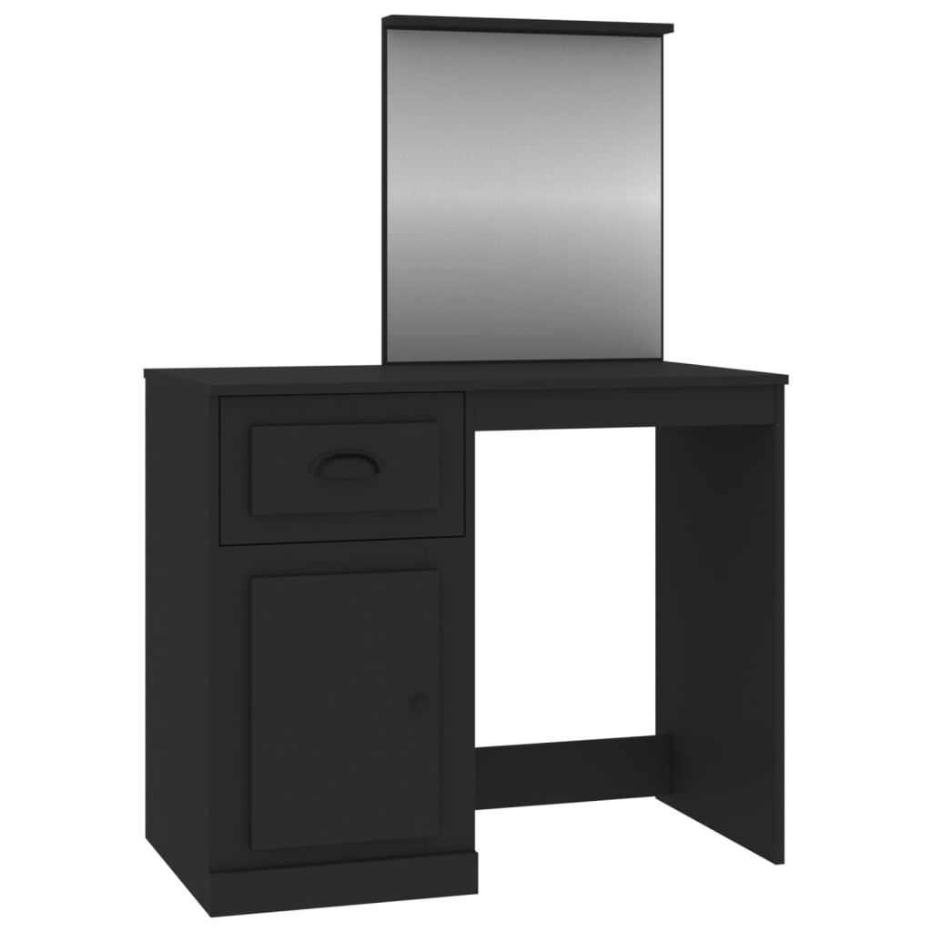 Modern Wooden Dressing Table Makeup Vanity Desk Table With Drawer Cupboard Mirror