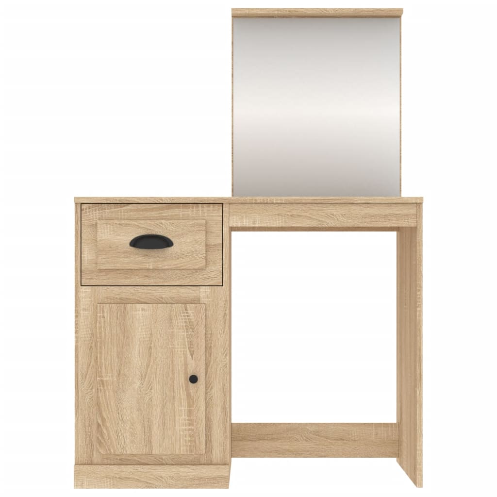 Modern Wooden Dressing Table Makeup Vanity Desk Table With Drawer Cupboard Mirror