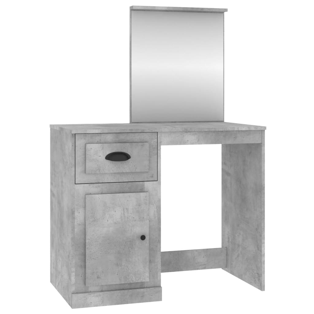 Modern Wooden Dressing Table Makeup Vanity Desk Table With Drawer Cupboard Mirror