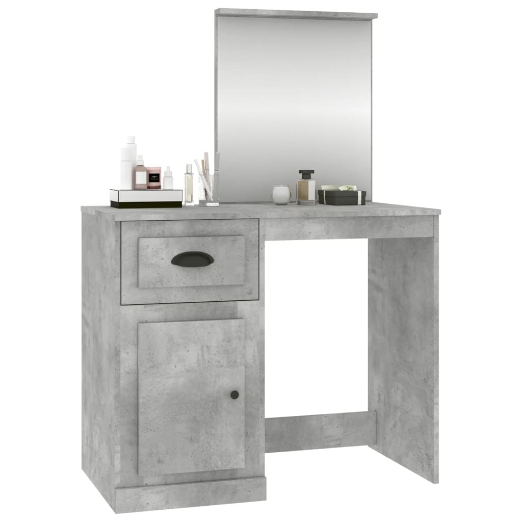 Modern Wooden Dressing Table Makeup Vanity Desk Table With Drawer Cupboard Mirror
