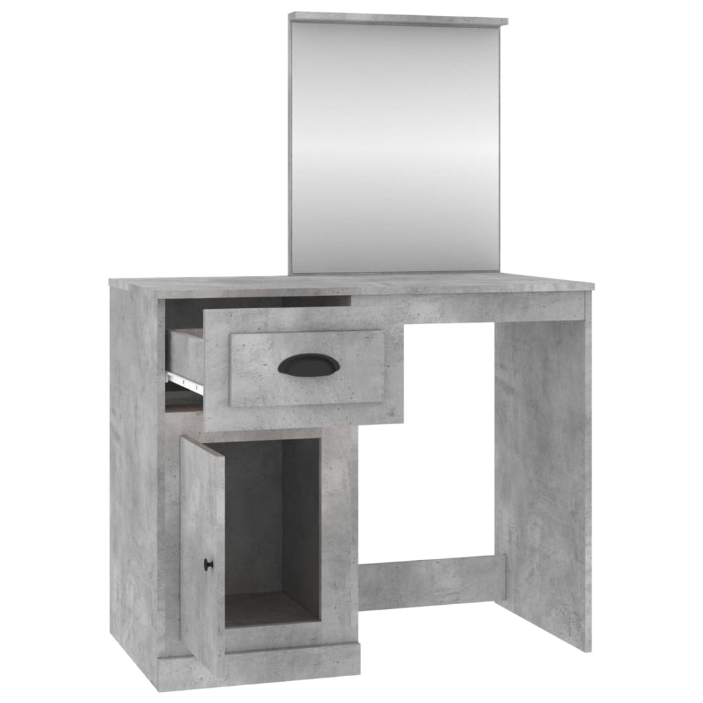 Modern Wooden Dressing Table Makeup Vanity Desk Table With Drawer Cupboard Mirror