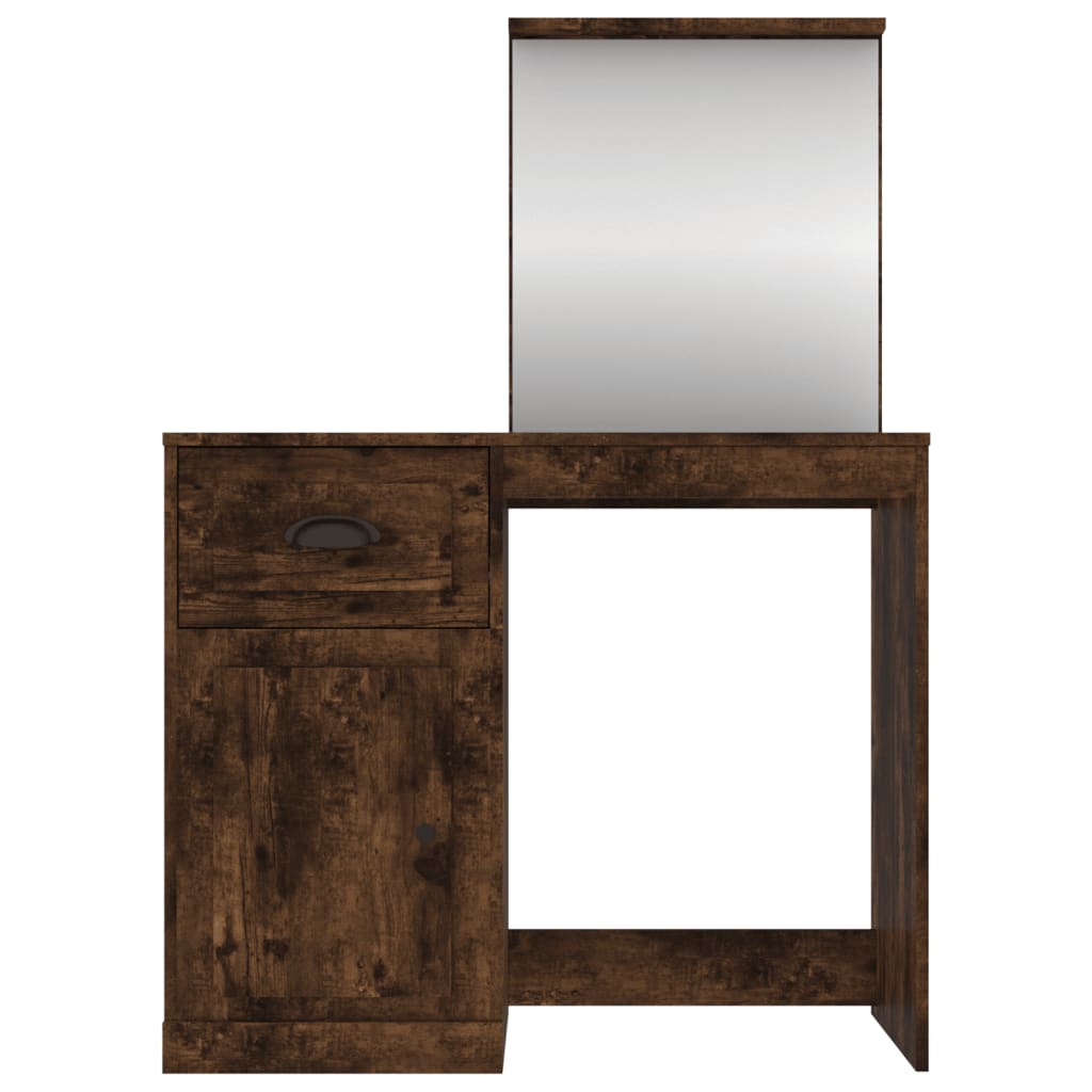 Modern Wooden Dressing Table Makeup Vanity Desk Table With Drawer Cupboard Mirror